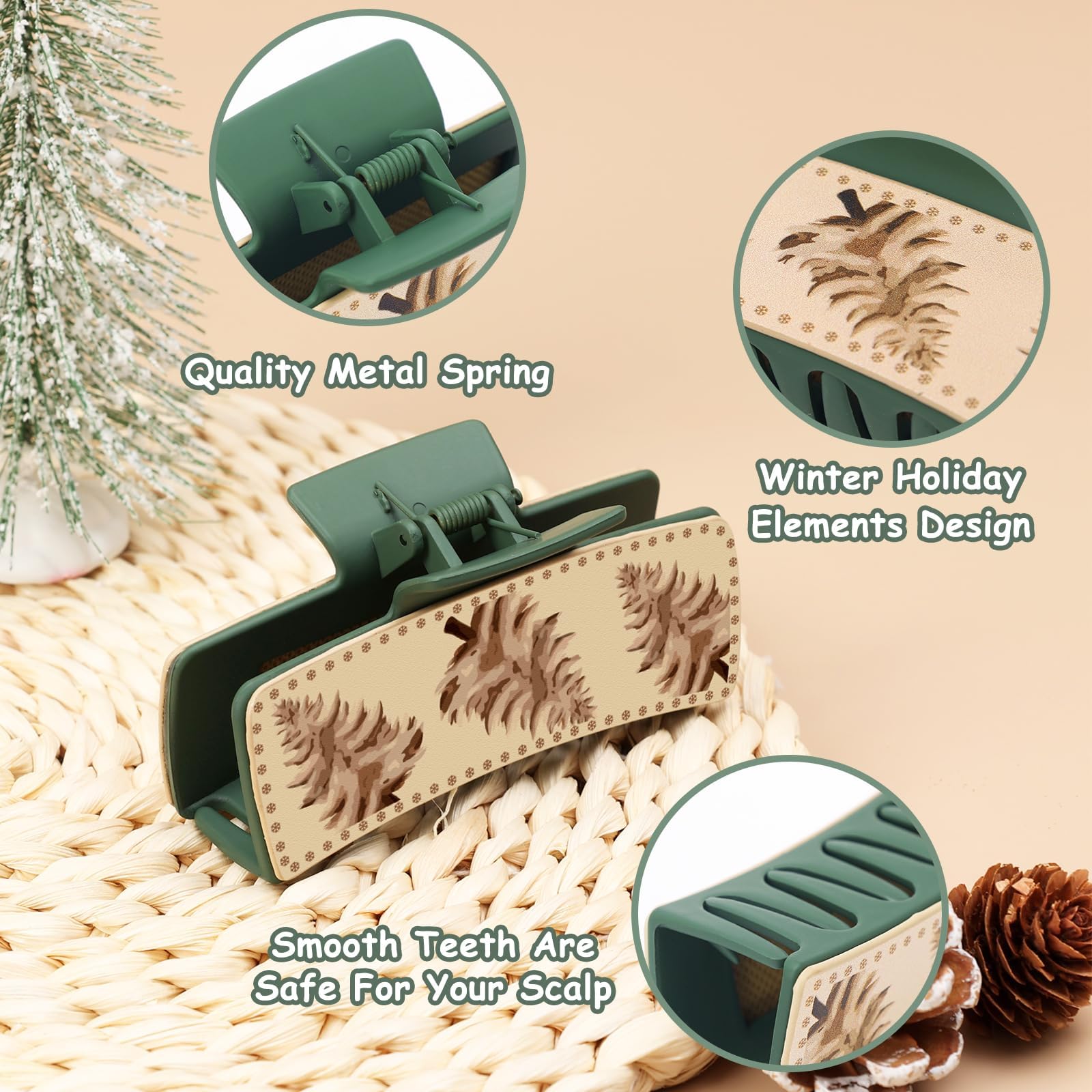 Yussti candy cane clip brightens hairstyles with seasonal charm