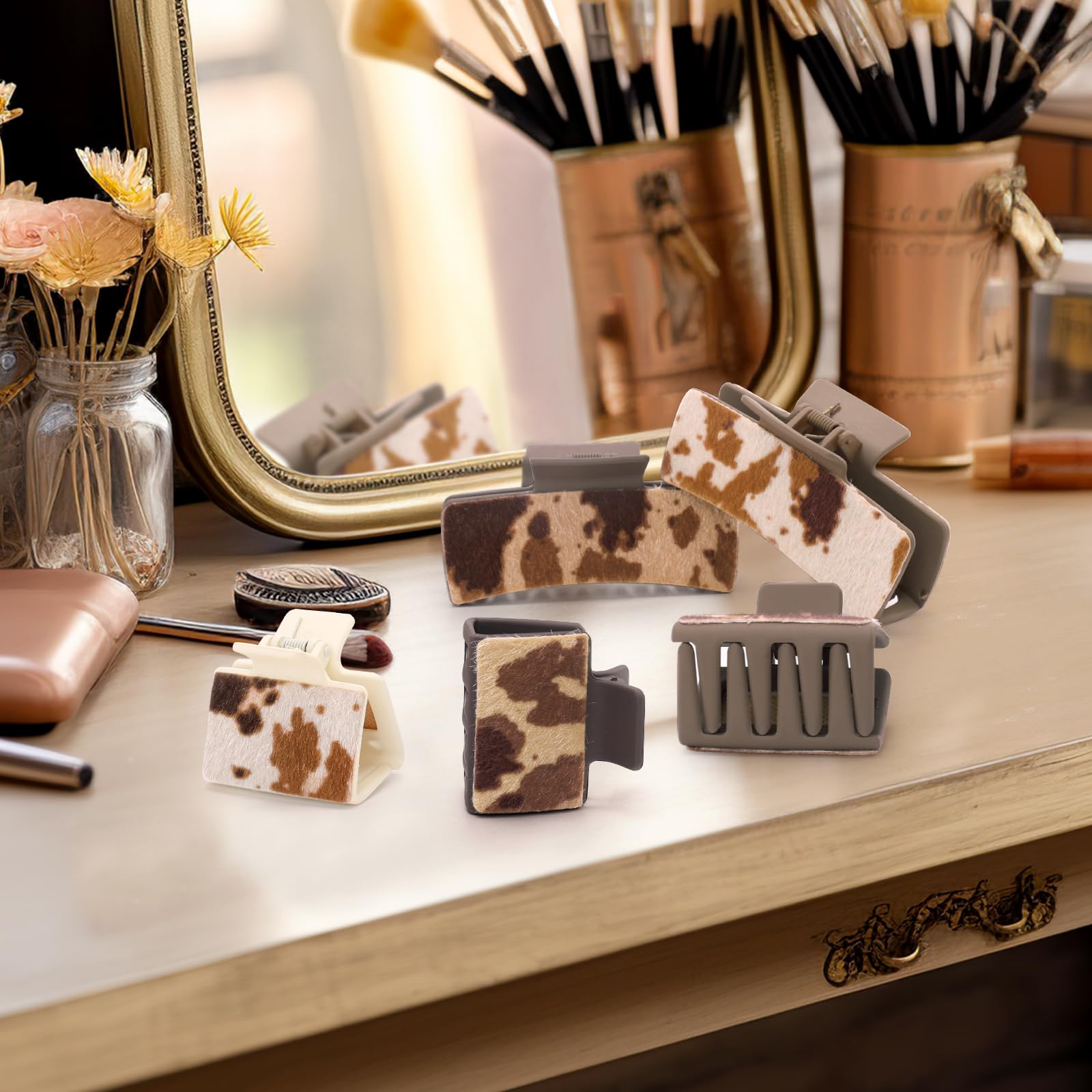 Yussti cowhide pattern design clip adds unique texture to hairstyles