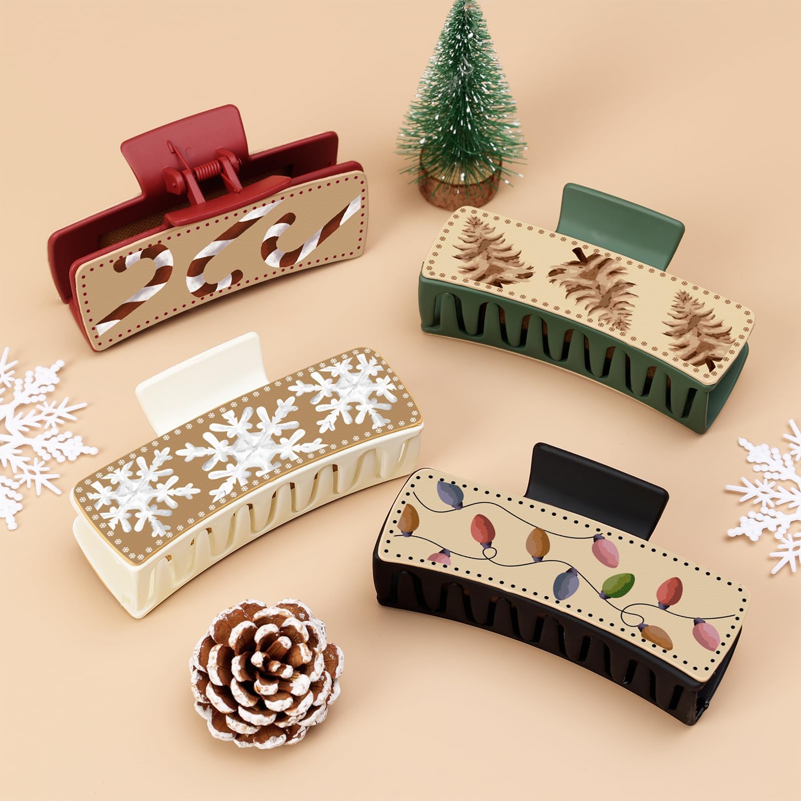 Yussti rectangle leather hairpins offer chic, textured detail