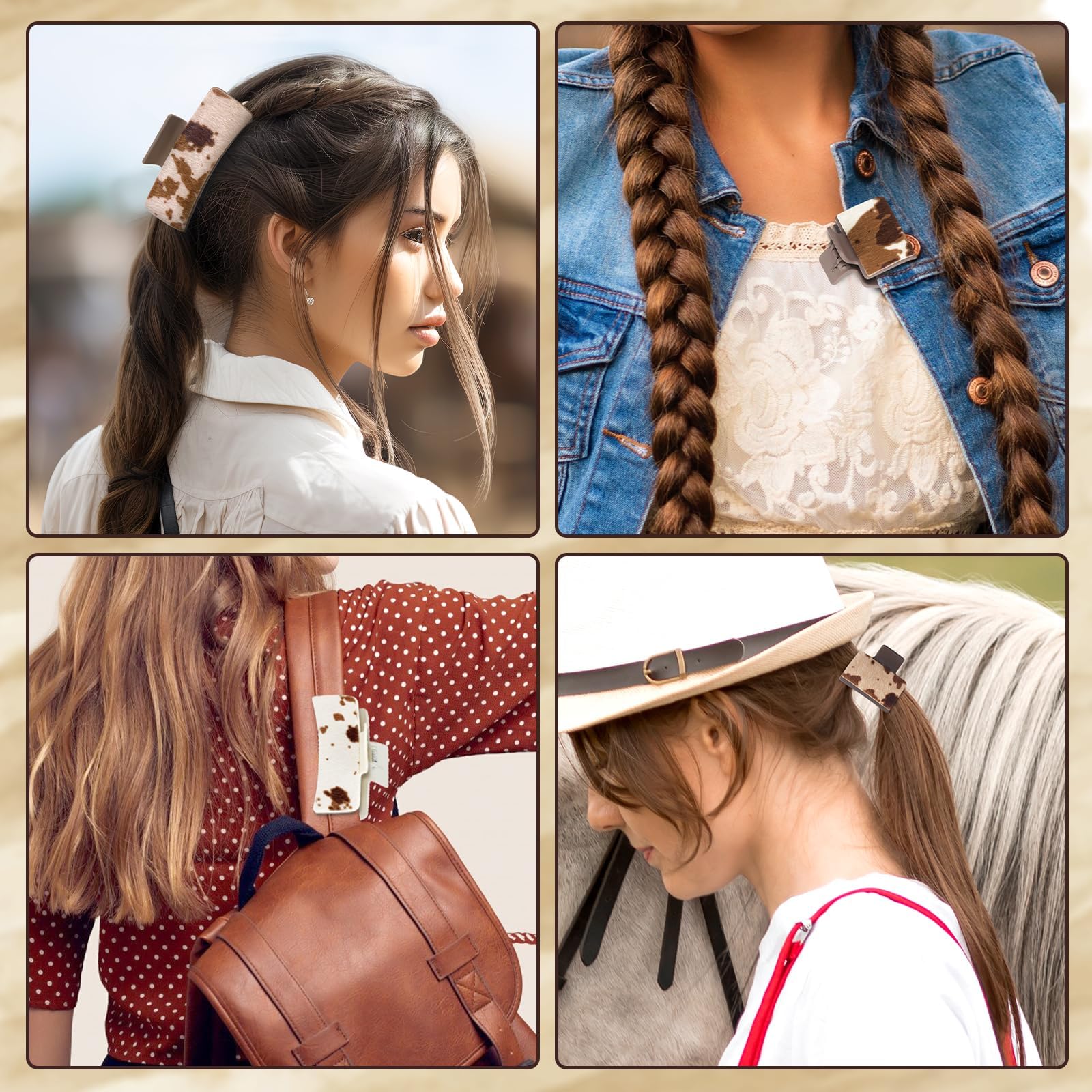 Yussti western cowhide theme clips for themed events and parties