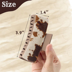 Yussti Western hair clips cowhide texture adds unique fashion detail