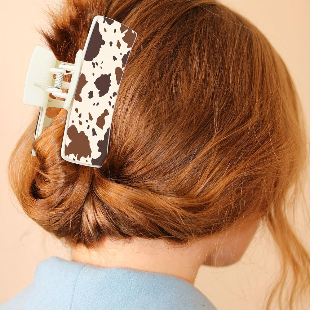 Yussti sunflower-cactus-pattern clip ideal for casual to festive hairstyles