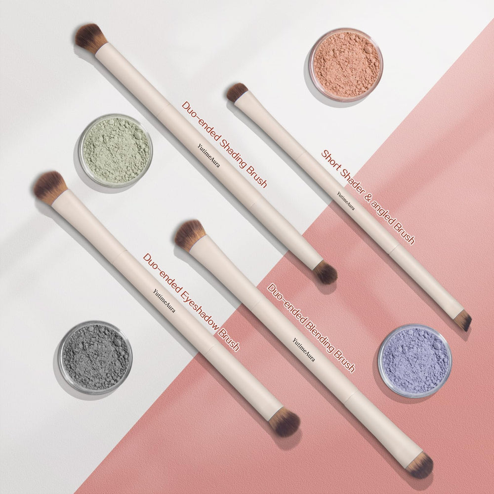 YutimeAura eyeshadow brush set enables smooth blending and crisp lines.