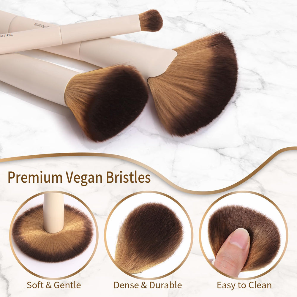 YutimeAura foundation brush double-ended provides seamless liquid and cream coverage.