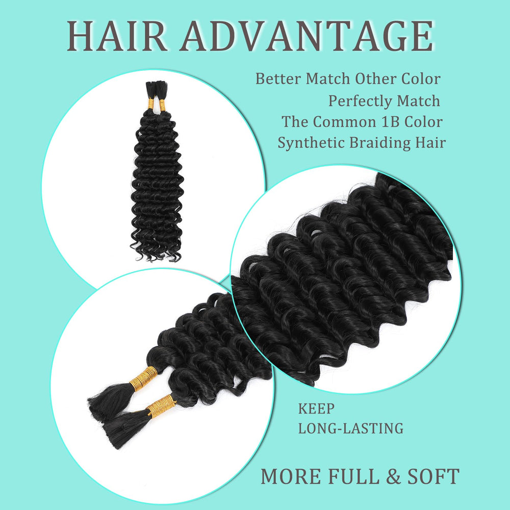 YUUYEE 20 inch deep wave bulk close-up highlighting long, versatile boho waves.