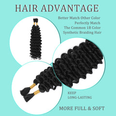 YUUYEE 20 inch deep wave bulk close-up highlighting long, versatile boho waves.