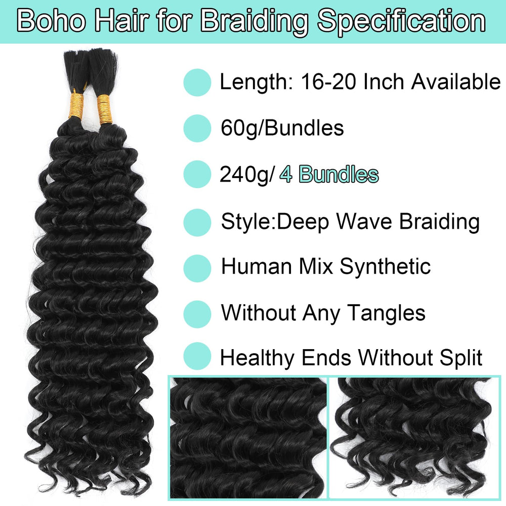 YUUYEE four bundles pack ensures fuller boho hairstyles with extra length.