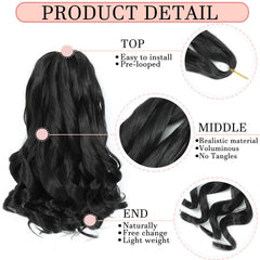YUUYEE French Curl Braiding Hair 14in close-up shows soft high-temperature fiber.