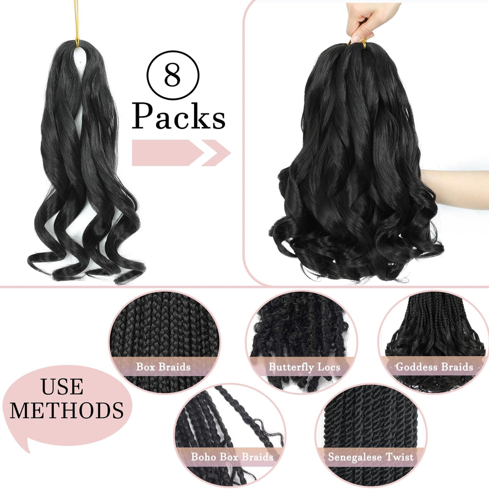YUUYEE French Curl Braiding Hair offers versatile styles like box braids and twists.