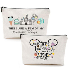 YUWUAR two-pcs cartoon mouse makeup bags help keep cosmetics organized on the go.