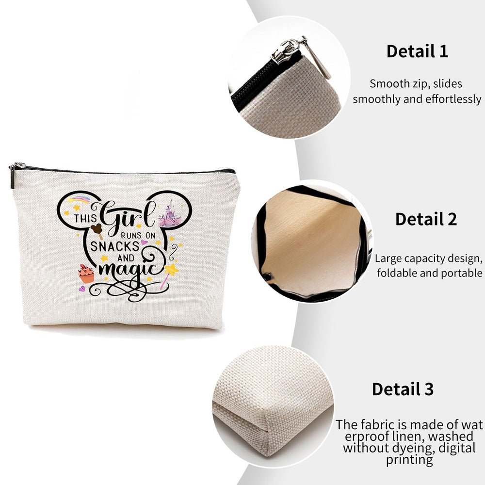 YUWUAR waterproof linen makeup bag protects contents during travel.