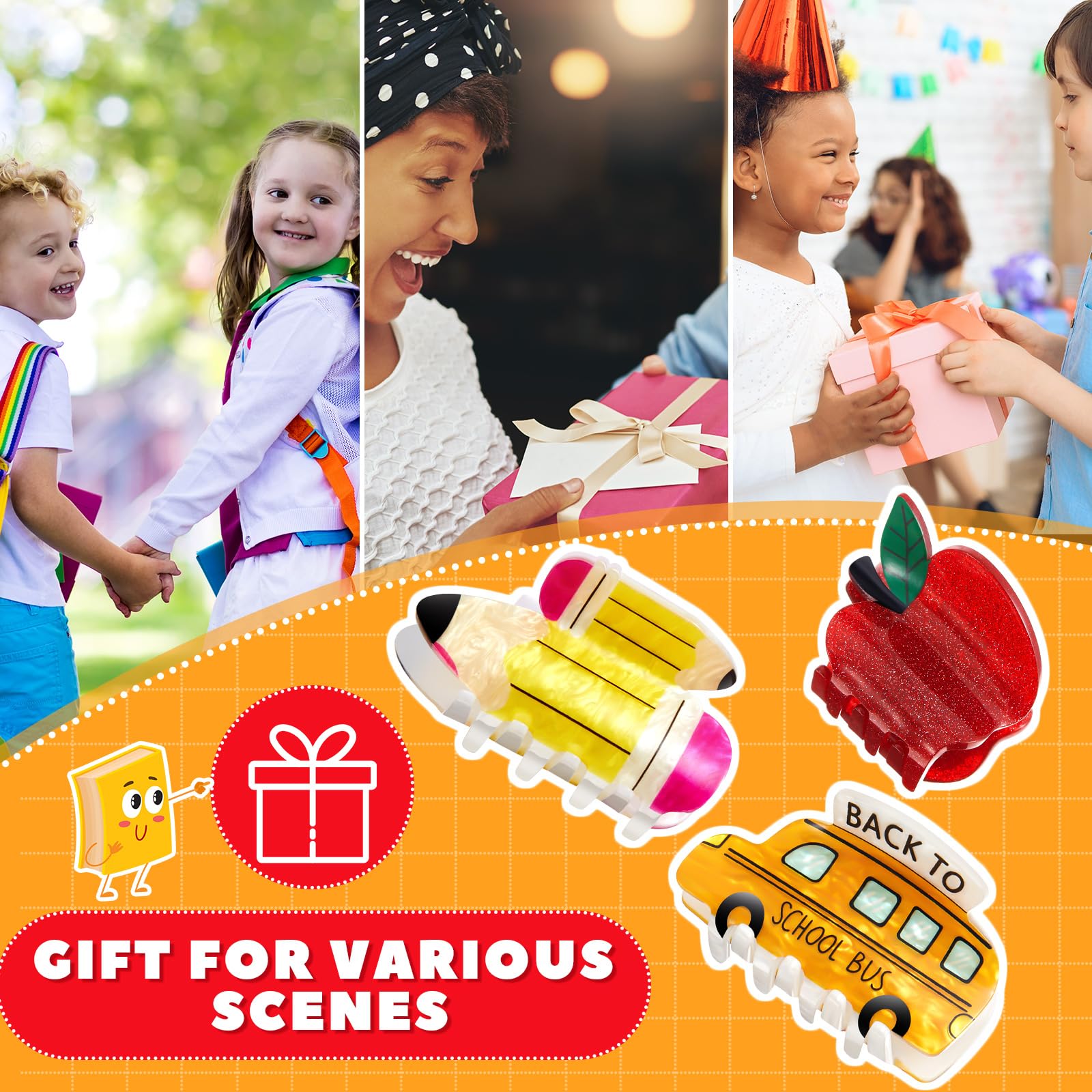 Yuxung apple hair clip side view playful accent with strong grip