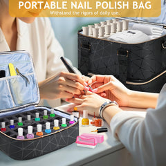 YUYAFN large-capacity nail polish bag holds 84 bottles for professional or hobbyist storage.