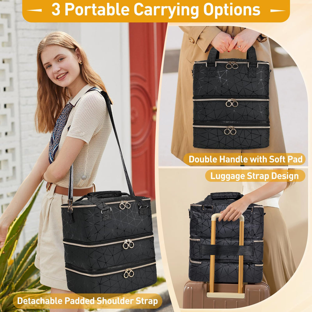 YUYAFN organizer with top handle enables easy transport at home or while traveling.