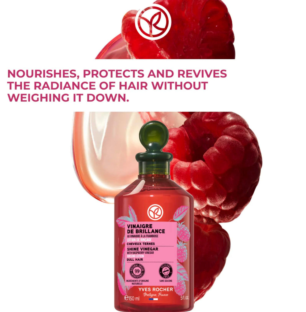Yves Rocher Raspberry Shine leads to glossy, refreshed-looking hair