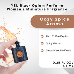 Yves Saint Laurent Black Opium travel-size mini bottle showcases compact on-the-go elegance.