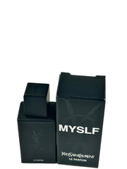 YSL Le Parfum Myslf mini bottle side profile highlights sleek design.