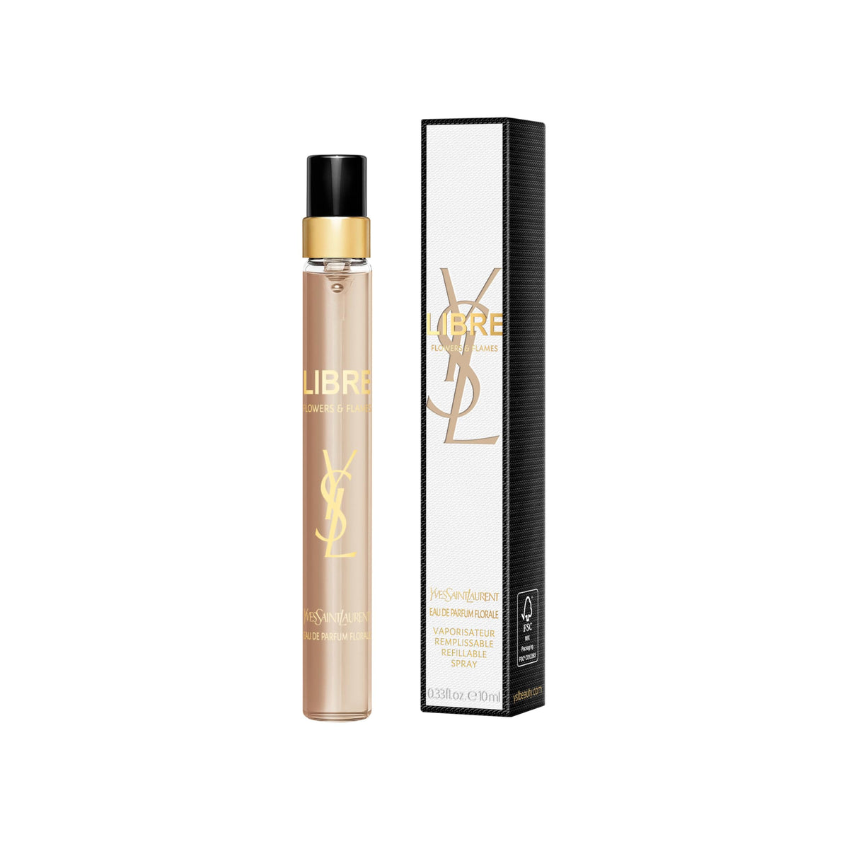 Yves Saint Laurent Libre Flowers & Flames bottle close-up showcasing sun-kissed florals for everyday wear.