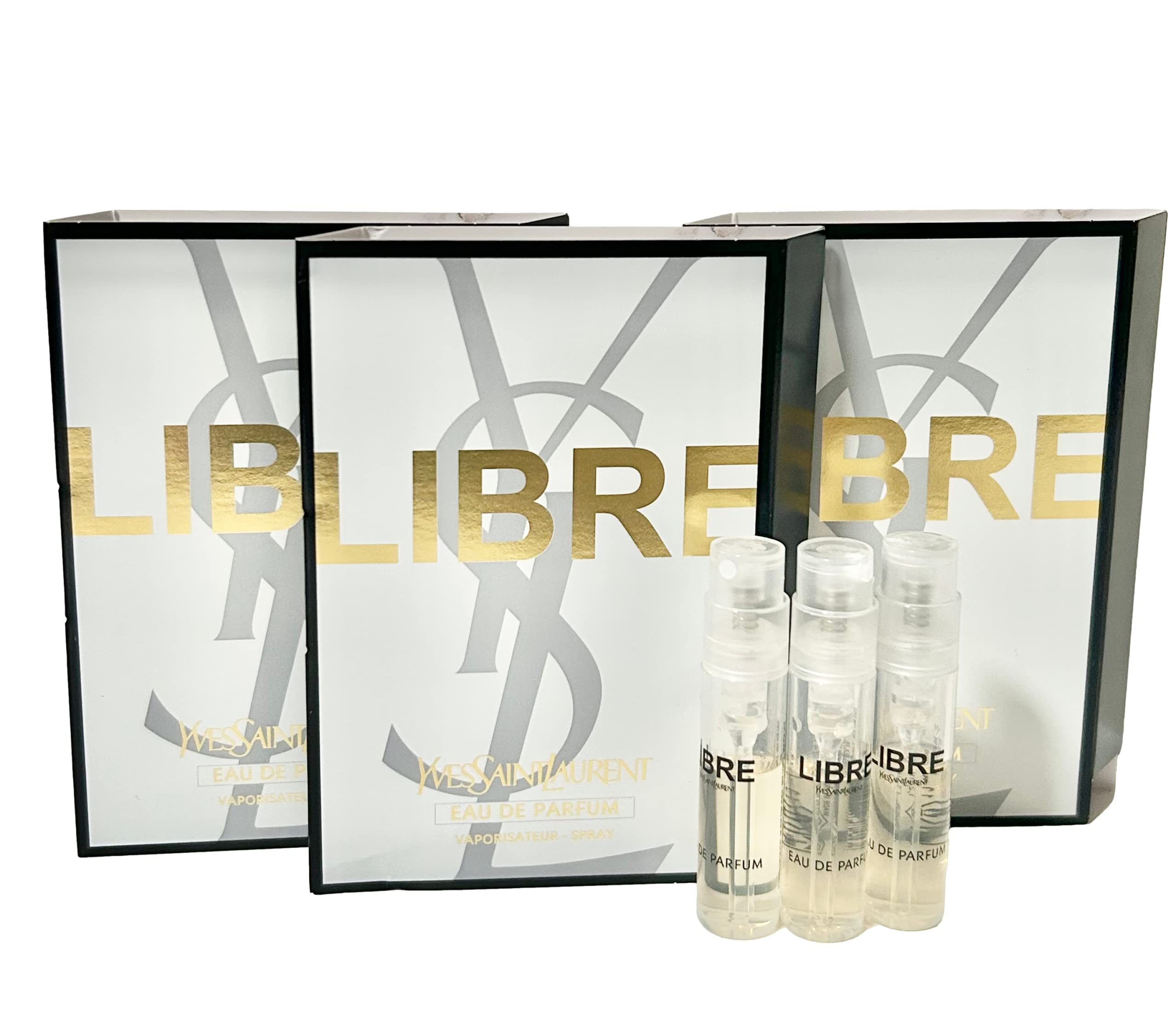 Yves Saint Laurent Libre sample bottle—compact travel-size perfume for on-the-go testing.