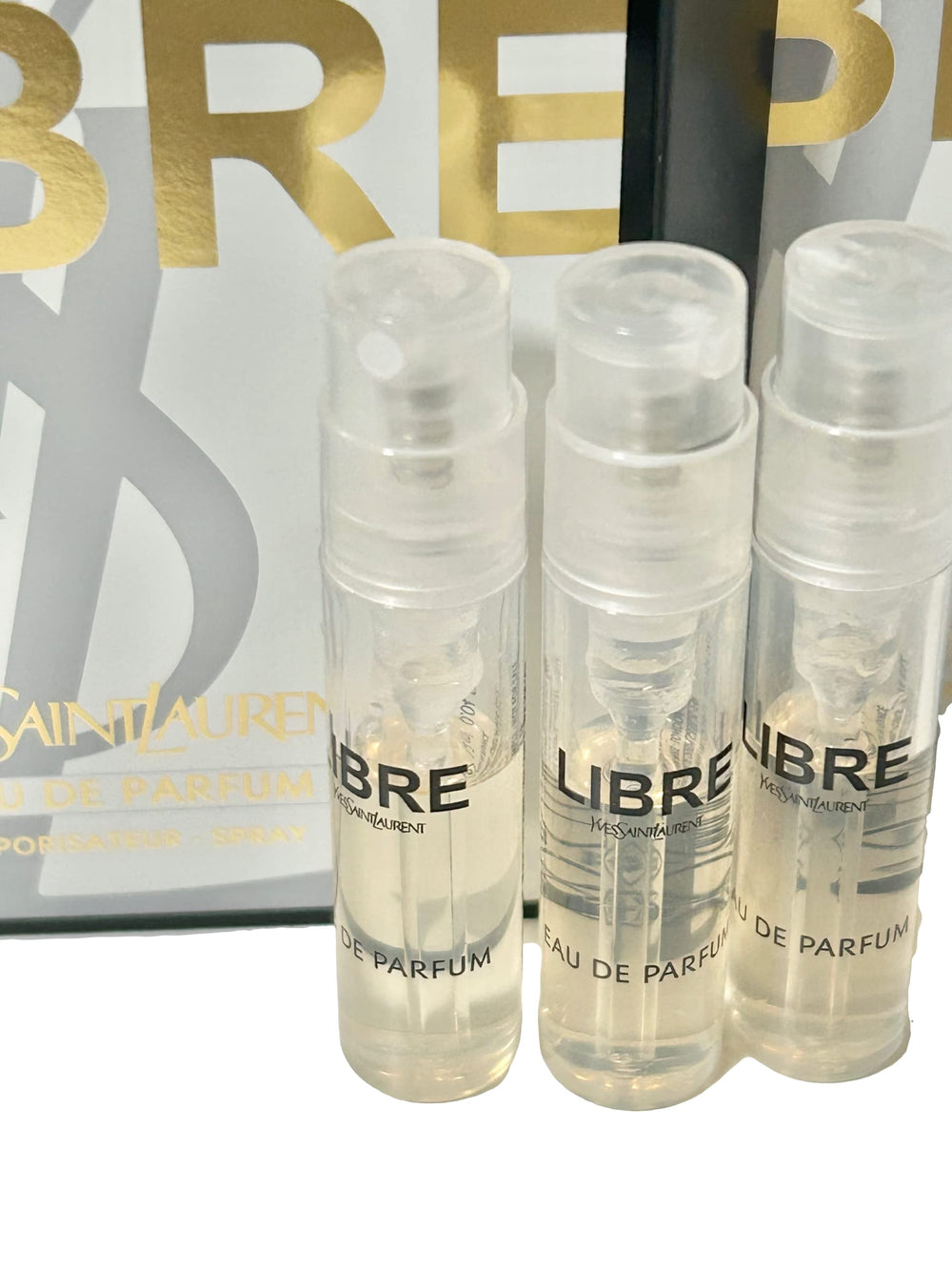 Yves Saint Laurent Libre set box display—travel-friendly fragrance trio.