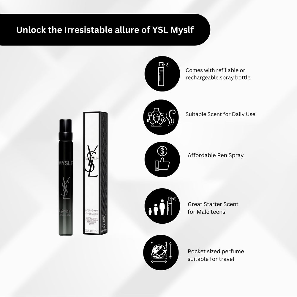 YSL MYSLF refillable spray cap close-up showcases sustainable luxury and easy reusability