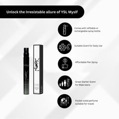 YSL MYSLF refillable spray cap close-up showcases sustainable luxury and easy reusability