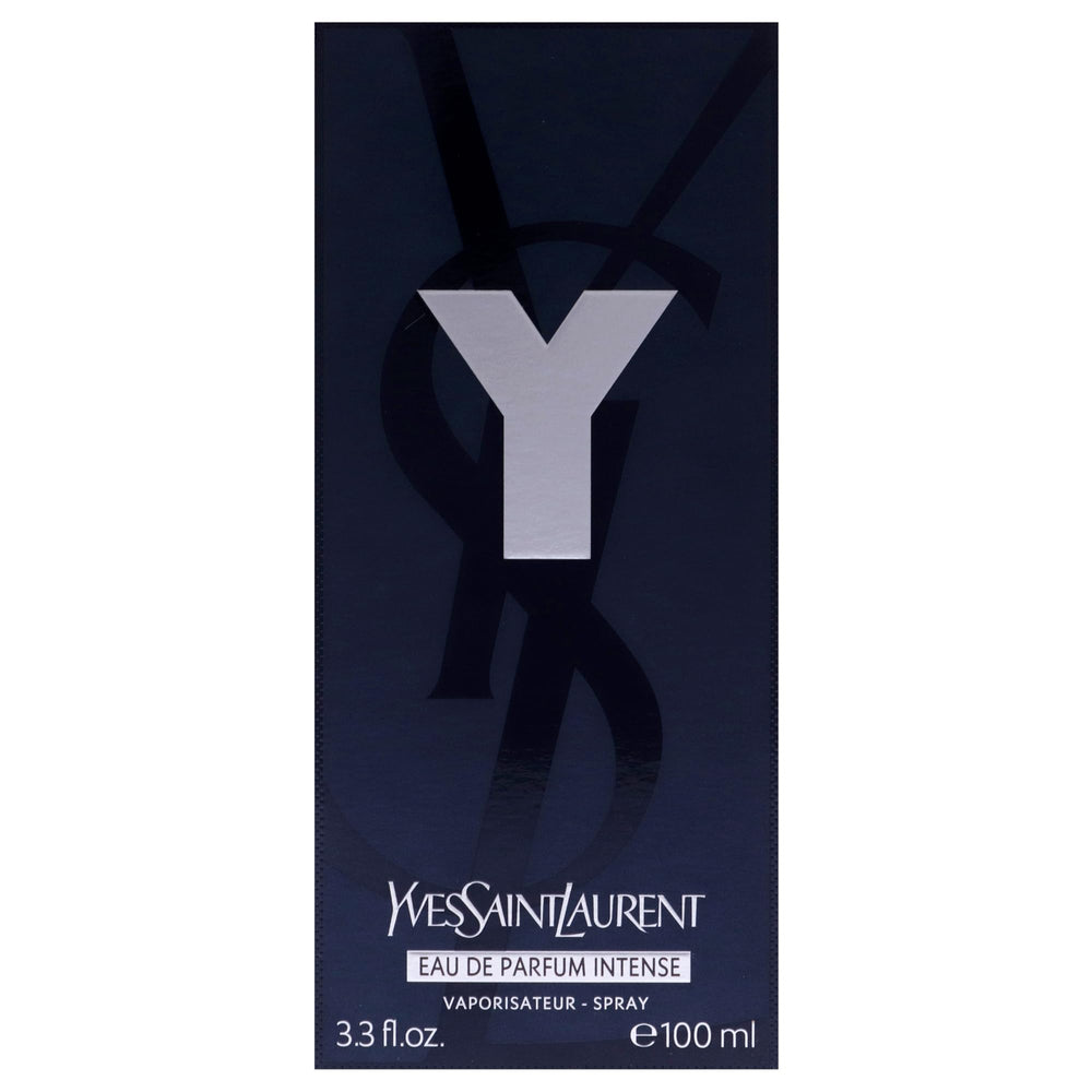 YSL Y Men Intense bottle on shelf showcasing refined luxury