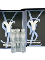 YSL Y Men sample EDT spray detail illustrates portable, metered application.