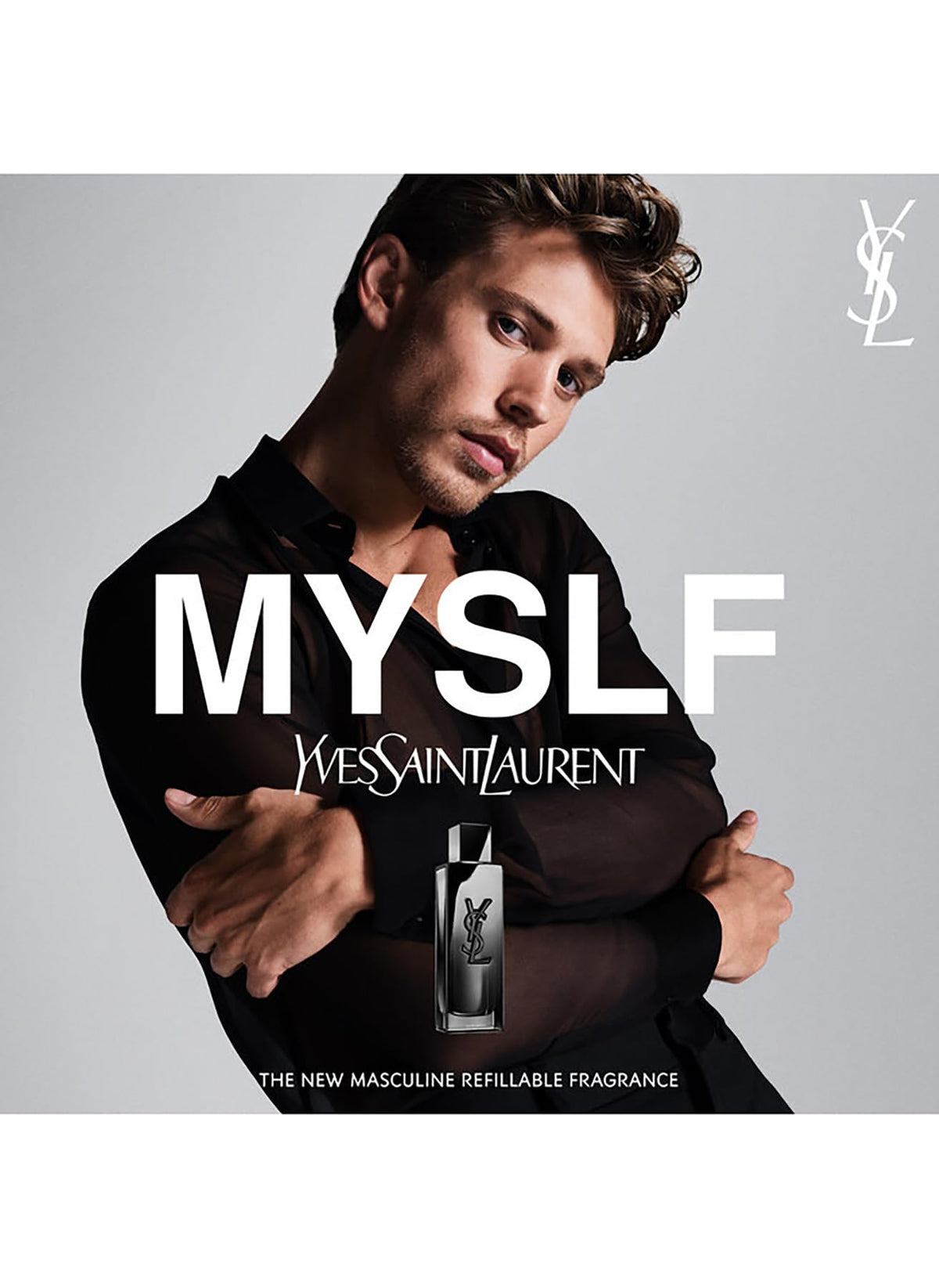 YSL Myslf eau de parfum bottle front view for confident everyday wear.