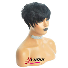 Yviann virgin hair wig, 4-inch length, easy daily styling options.