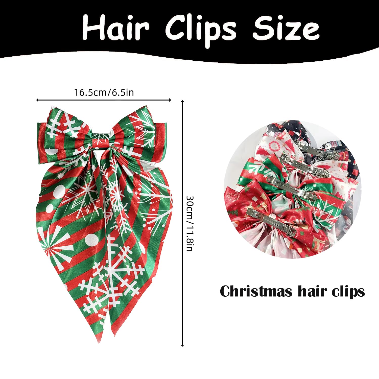 YWAOAIJD Christmas satin bow tree clip elevates holiday looks with bright detail.