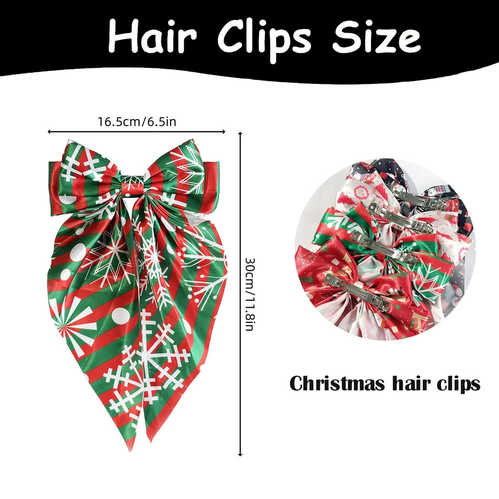 YWAOAIJD Christmas satin bow tree clip elevates holiday looks with bright detail.