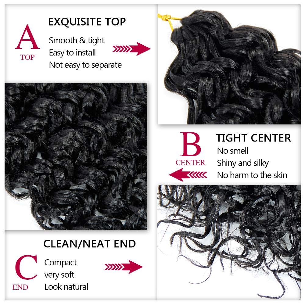 YXCHERISHAIR water-wave crochet detail demonstrates smooth, tangle-free movement.