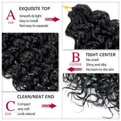 YXCHERISHAIR water-wave crochet detail demonstrates smooth, tangle-free movement.