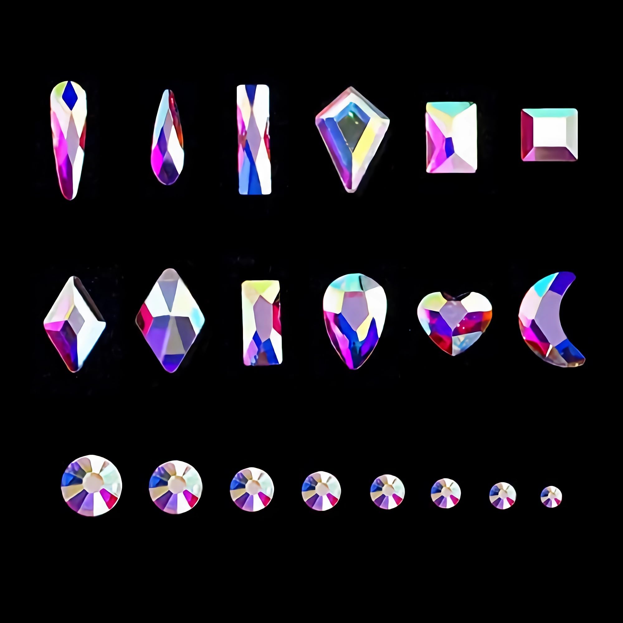 Yzzseven 20 styles nail art crystals for varied dazzling designs