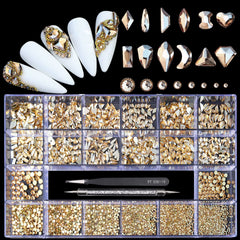 Yzzseven champagne diamonds collection for elegant nail art sparkle.