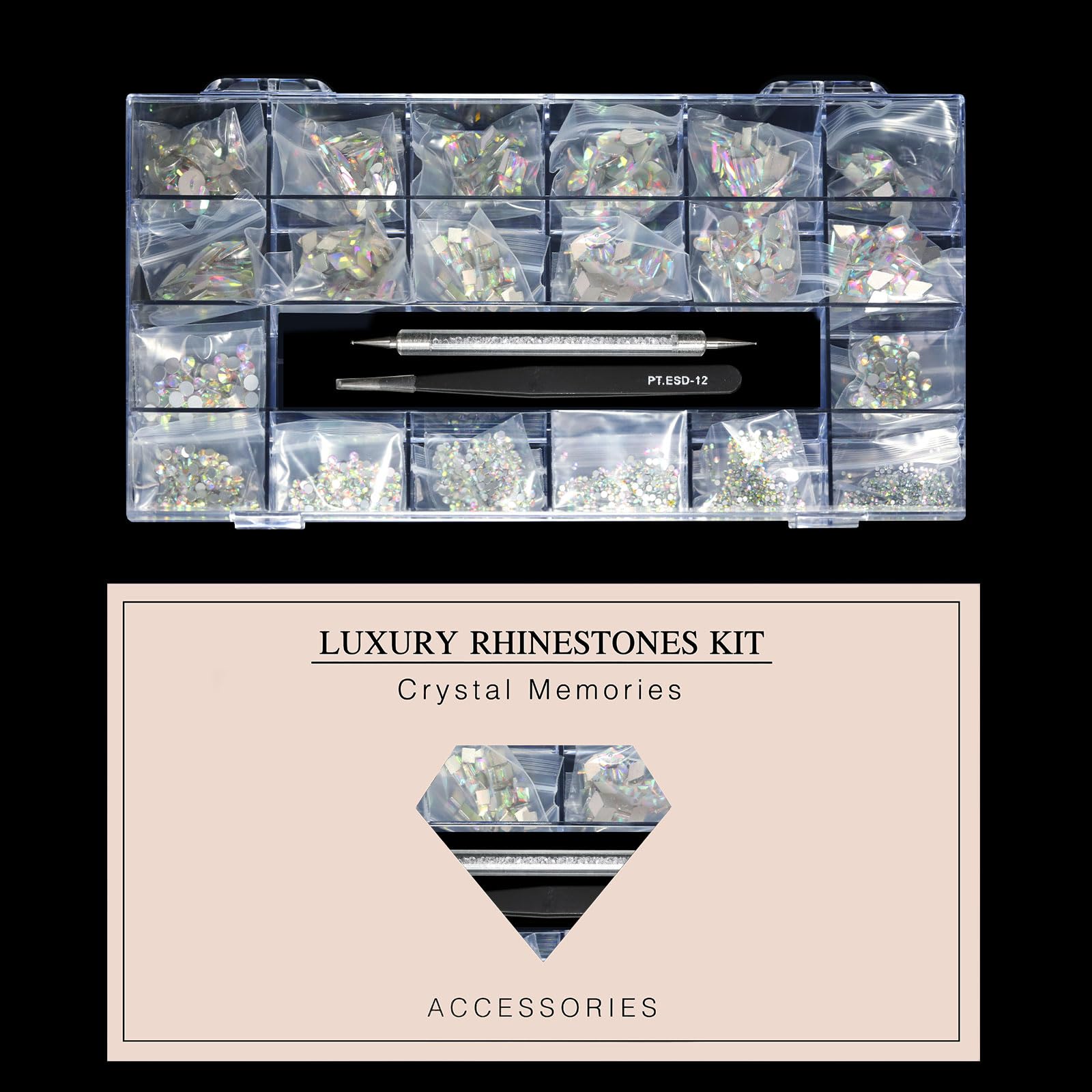 Yzzseven delicate packaging box keeps gems organized and protected