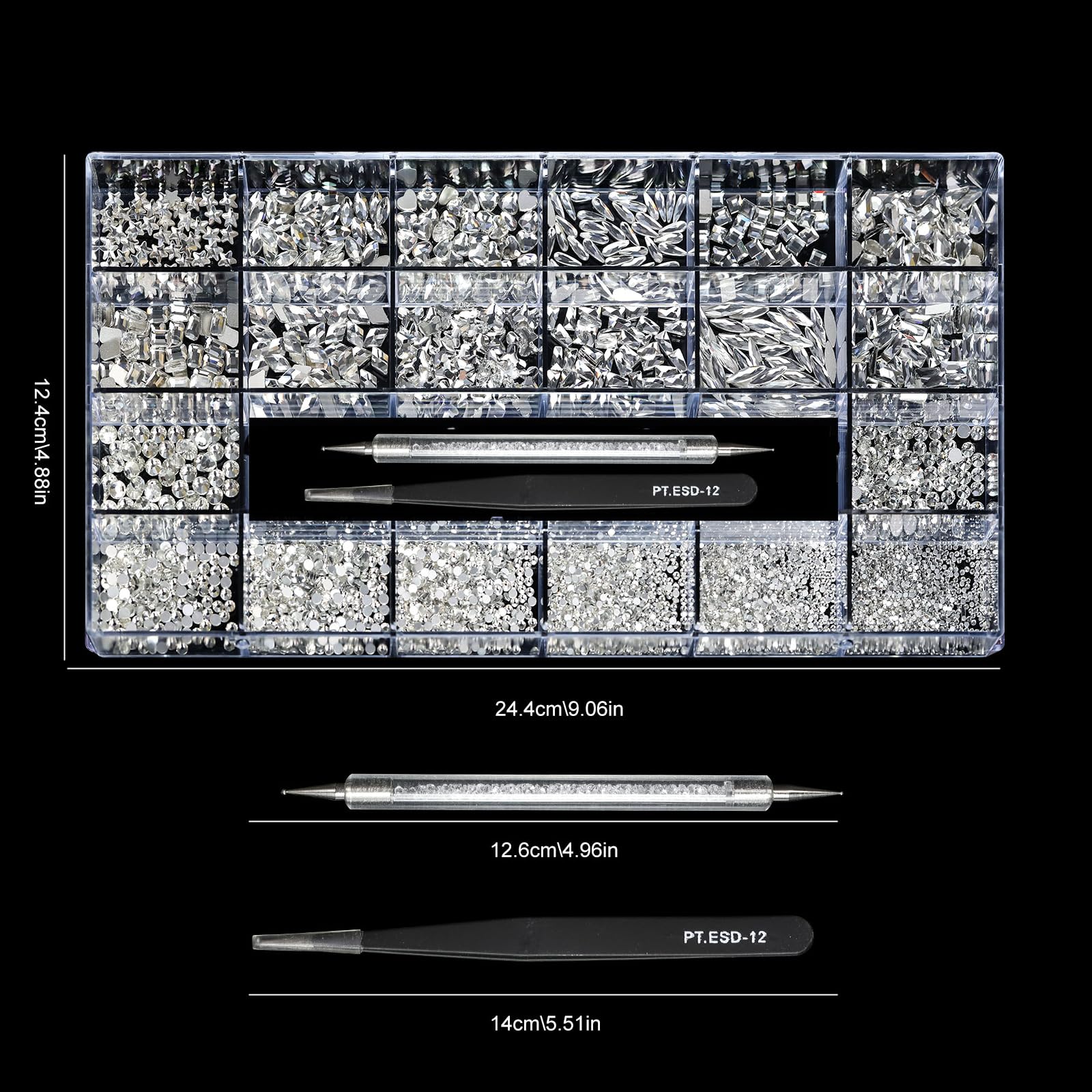 Yzzseven nail art rhinestones application aids precise placement.