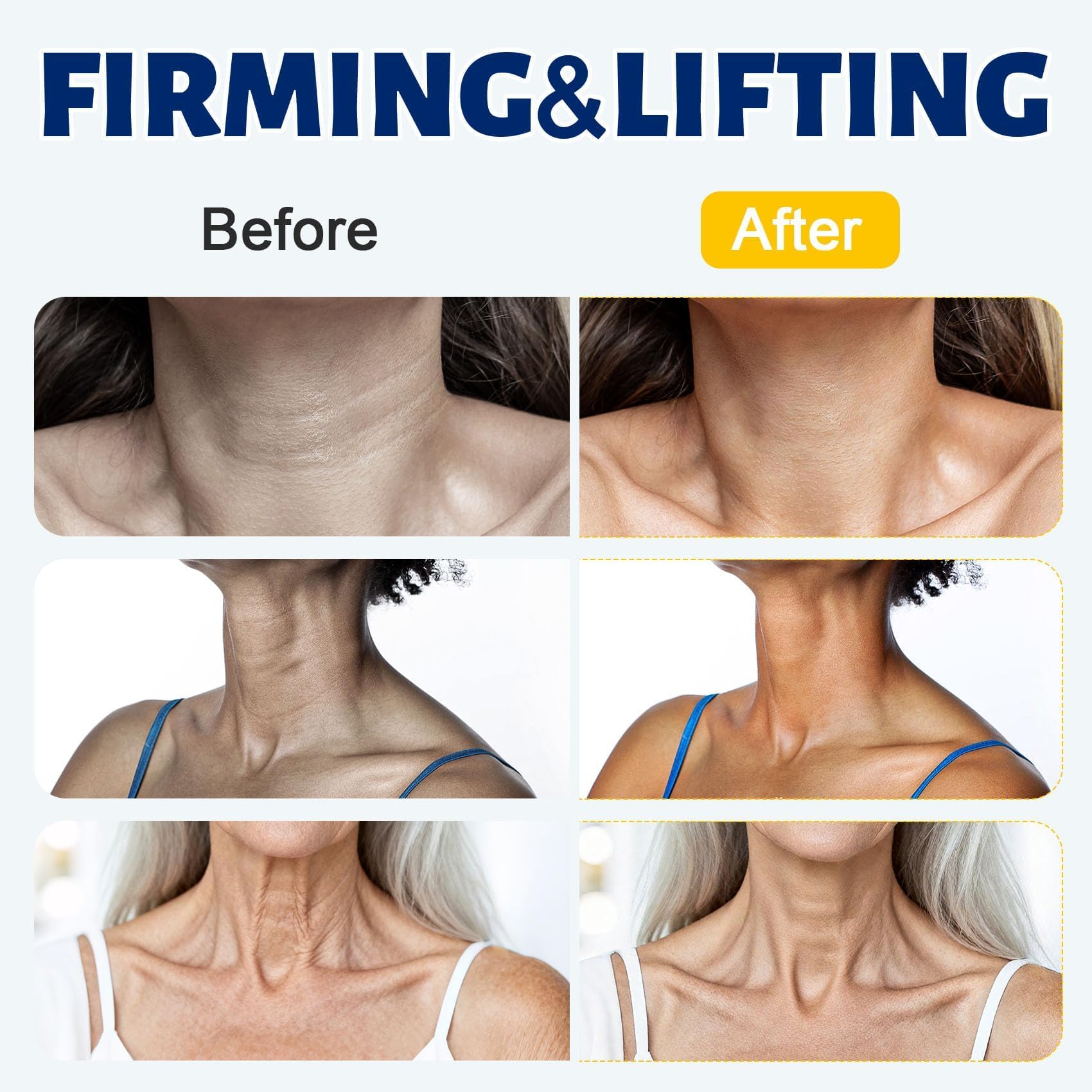 Z：SEA chest-roller application demonstrates even coverage and hydration for décolletage.