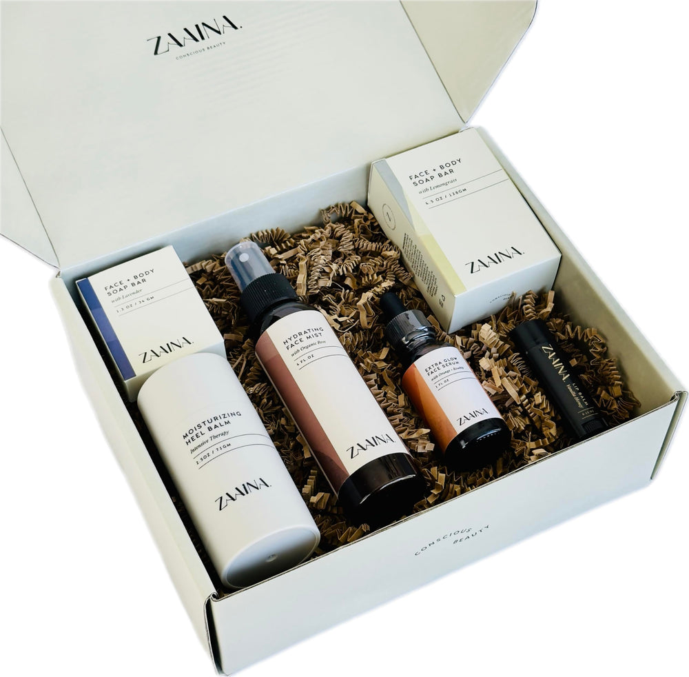 ZAAINA spa gift set rose face mist for refreshing skincare ritual.