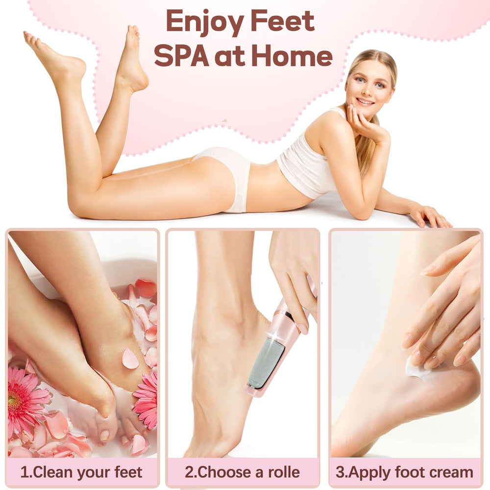 ZABOUL rechargeable foot file with long runtime for extended at-home pedicure use.
