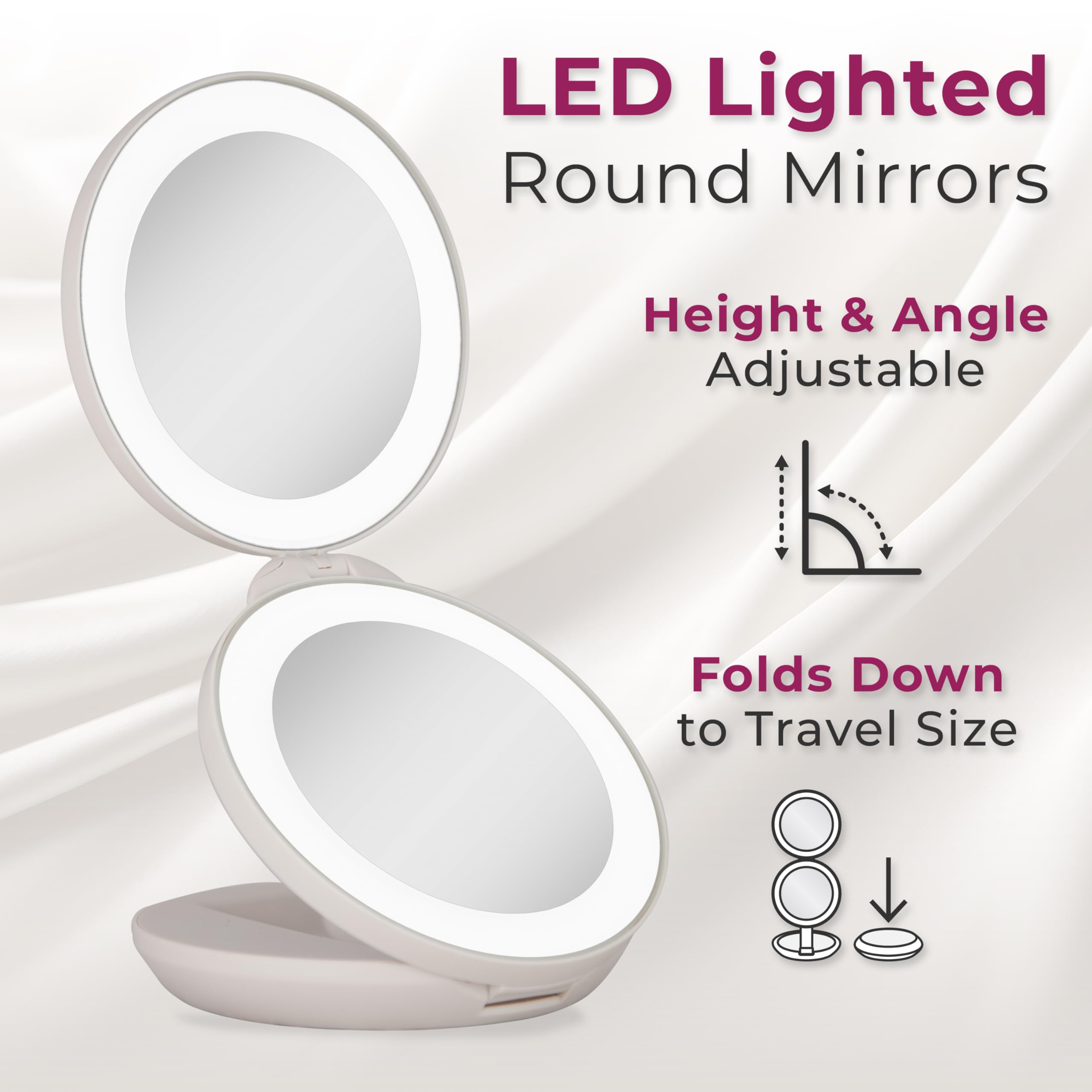 Zadro extended-dimensions mirror on desk for thorough grooming