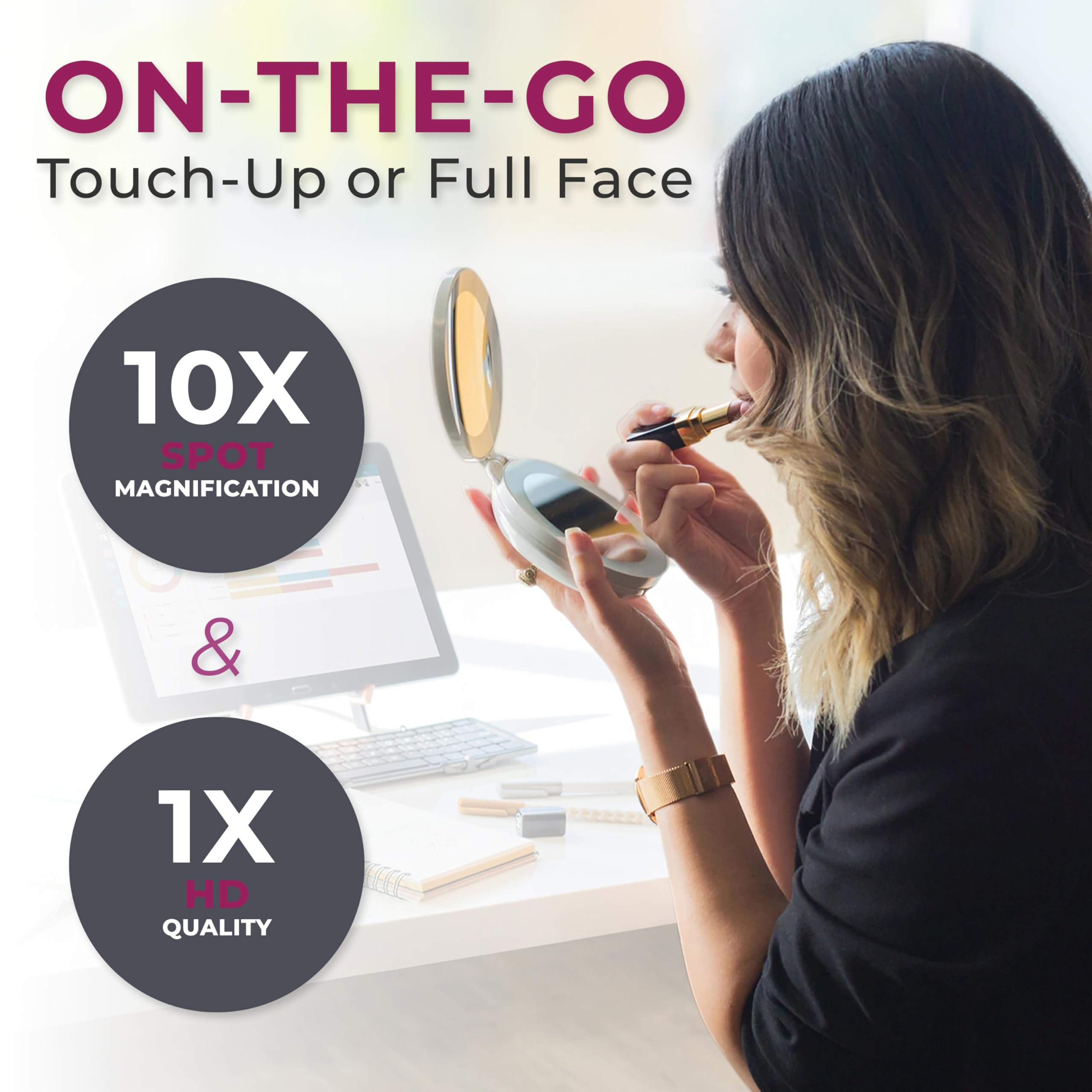 Zadro folding design keeps the mirror travel-ready and space-saving
