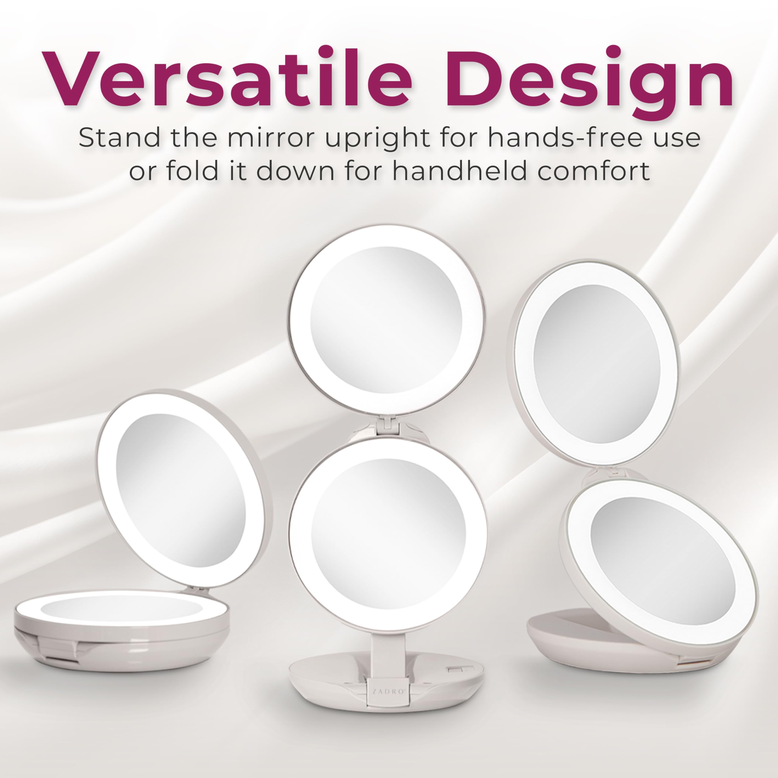 Zadro round LED compact mirror delivering clear reflections