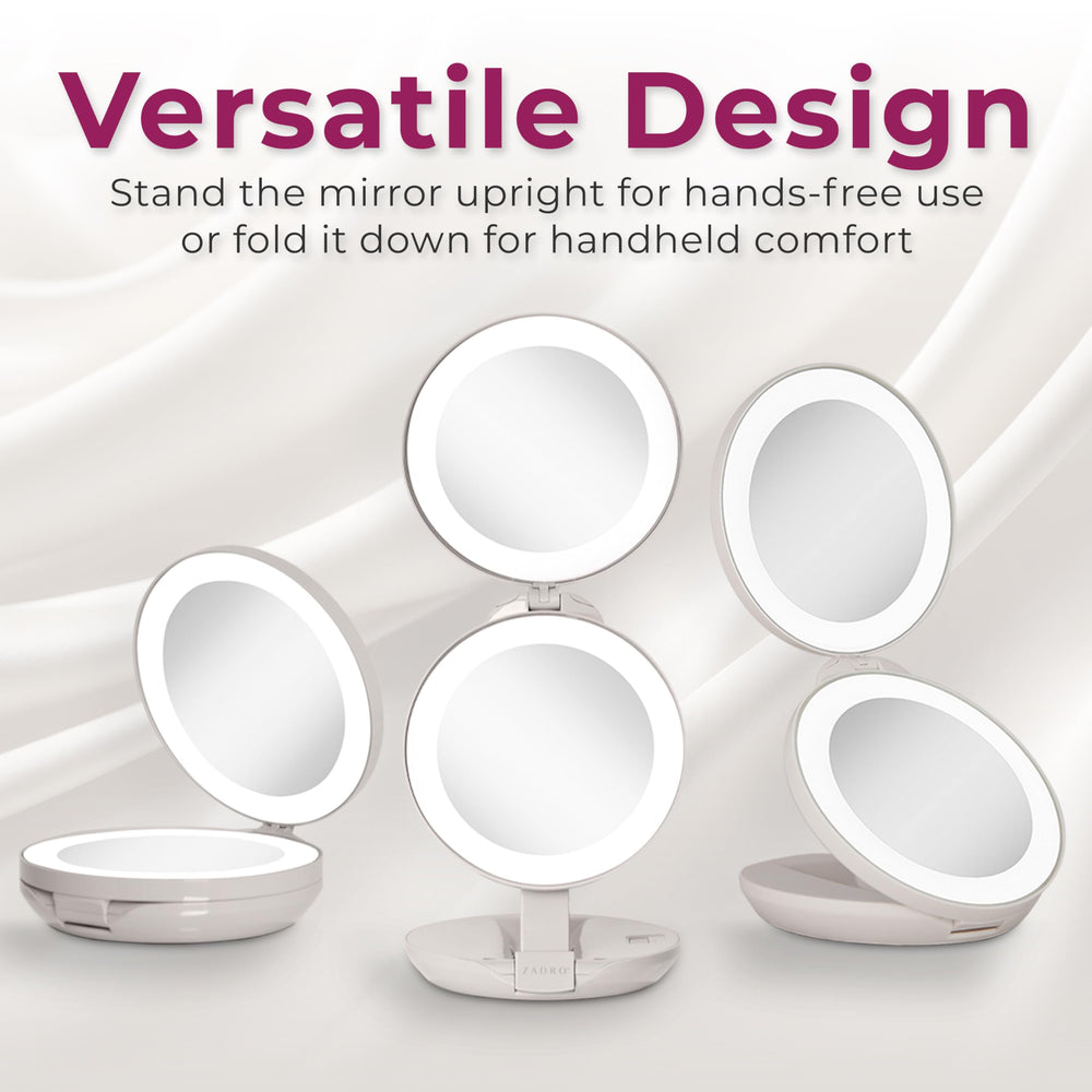 Zadro round LED compact mirror delivering clear reflections