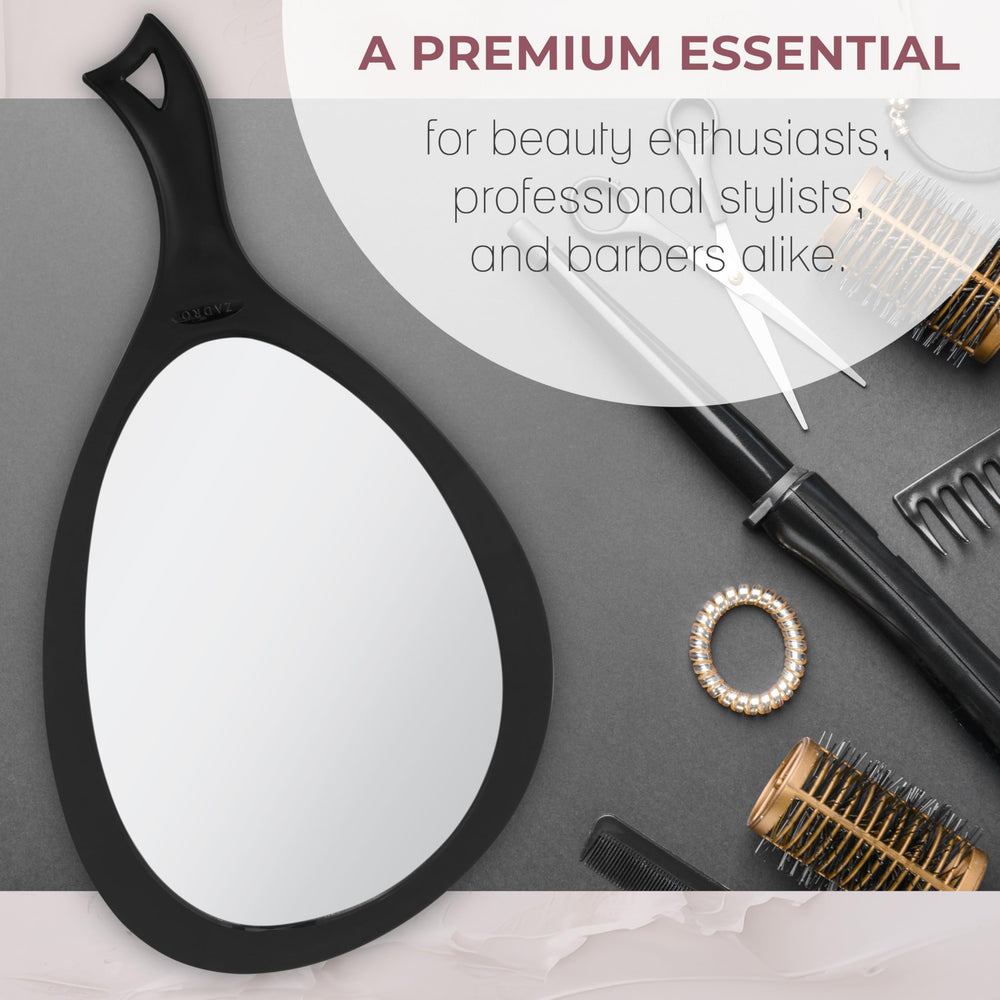 Zadro black hand mirror shown as a single-pack product