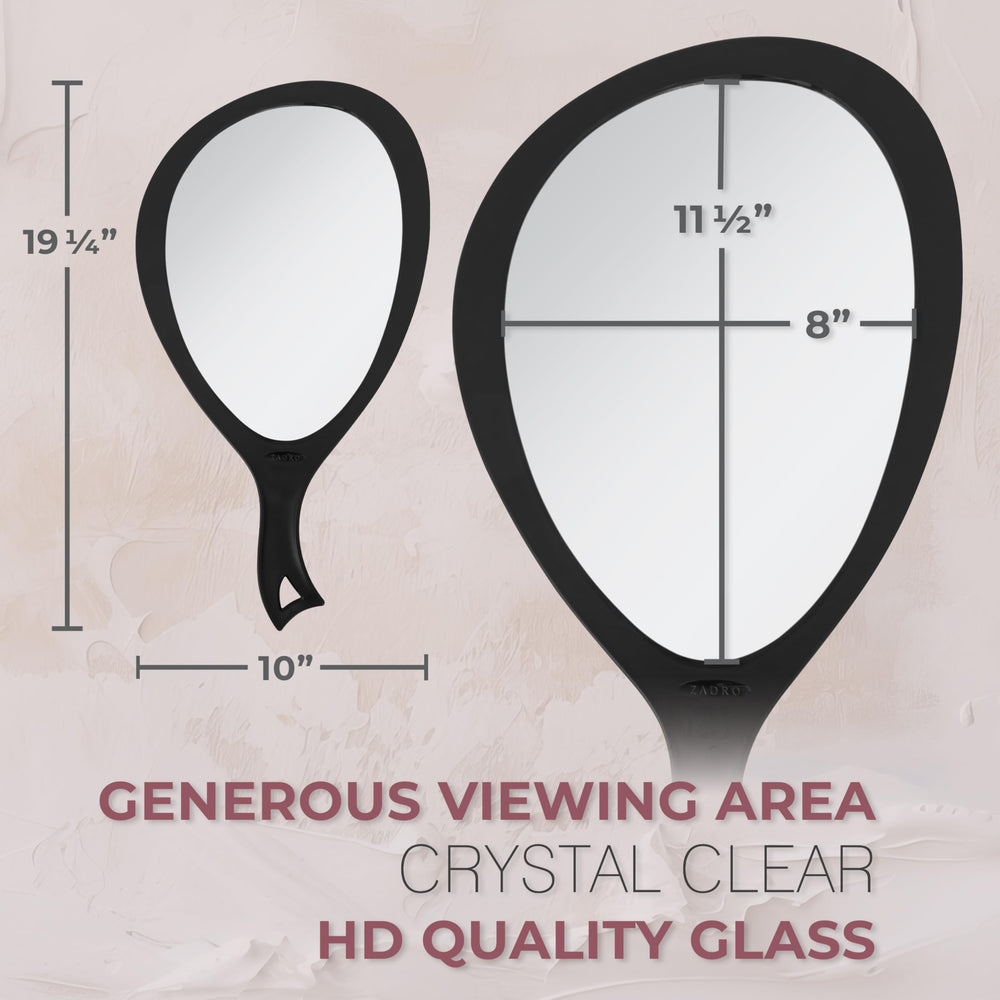 Zadro distortion-free glass close-up showing crisp reflection for makeup accuracy