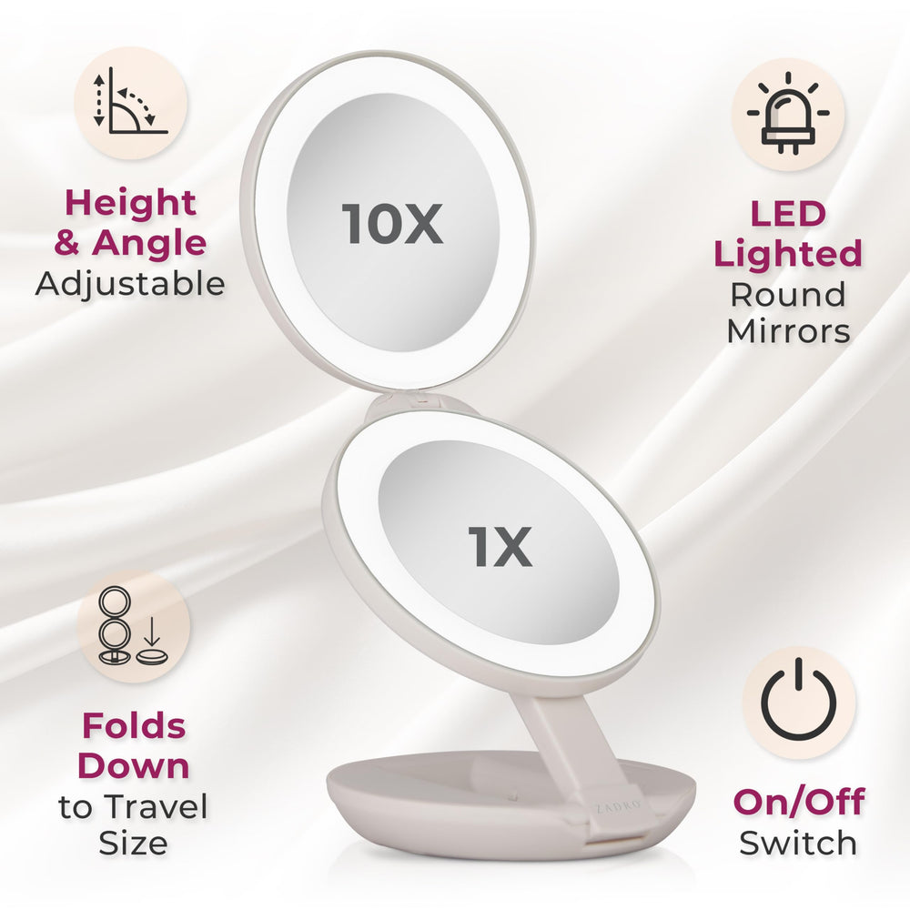 Zadro travel mirror with 1x magnification for full styling view