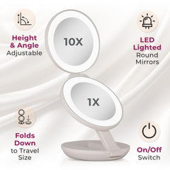 Zadro travel mirror with 1x magnification for full styling view