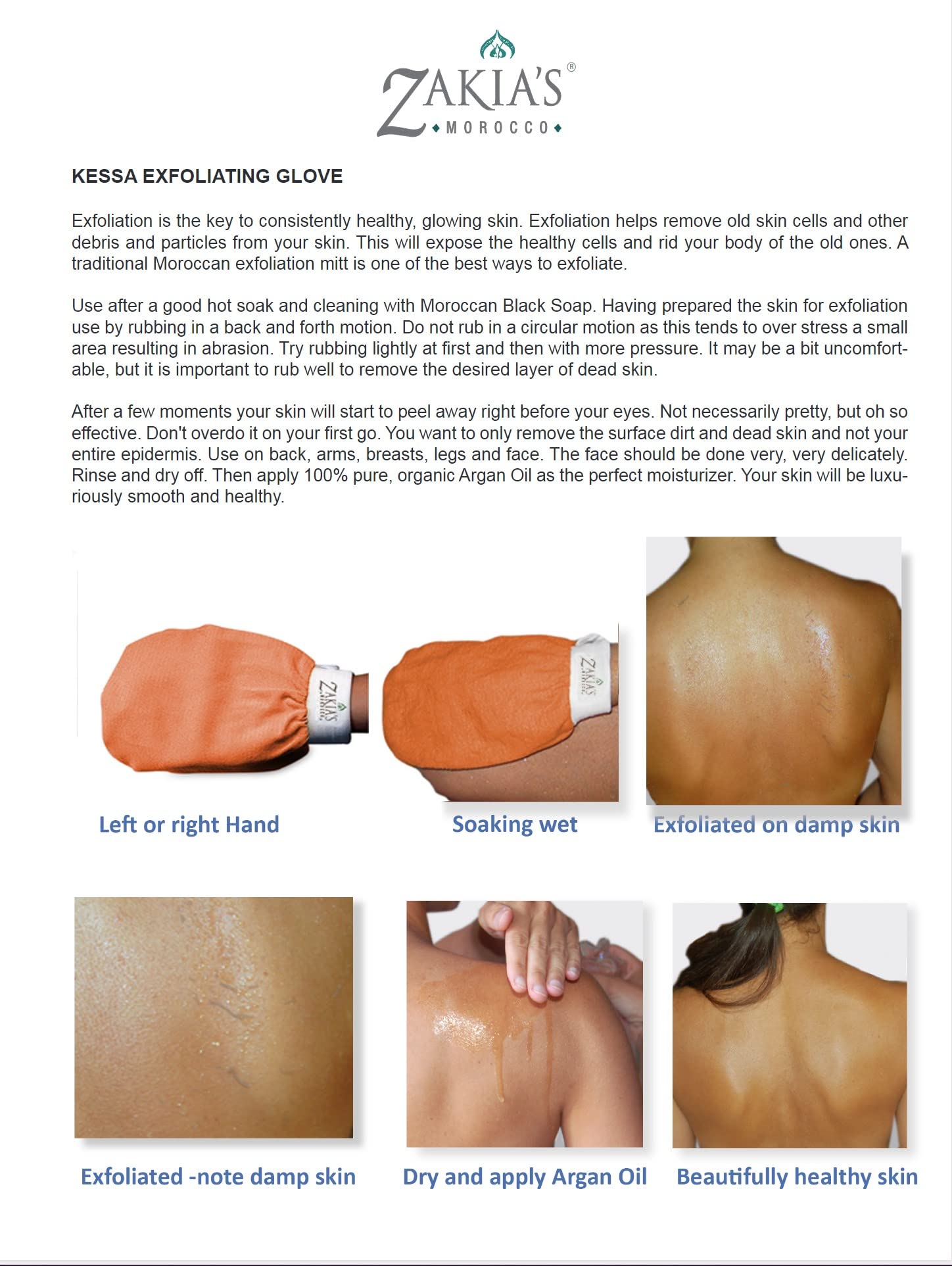 Zakia's Morocco Original Kessa Glove beige close-up – evenly removes dead skin to prepare for faux-tan.